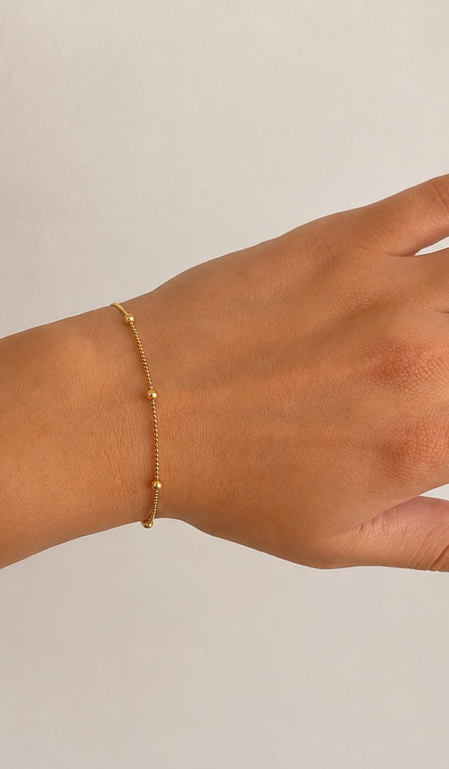 Bracelet Perles Dorées