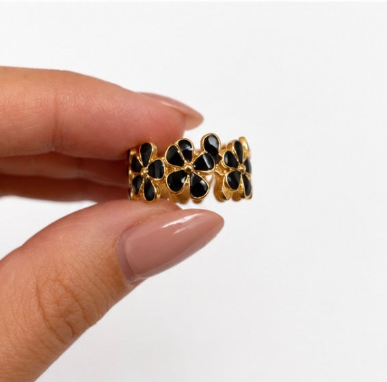 Bague Fleurs Dorées