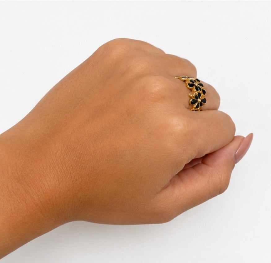 Bague Fleurs Dorées