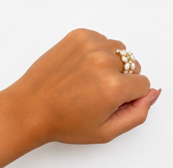 Bague Fleurs Dorées