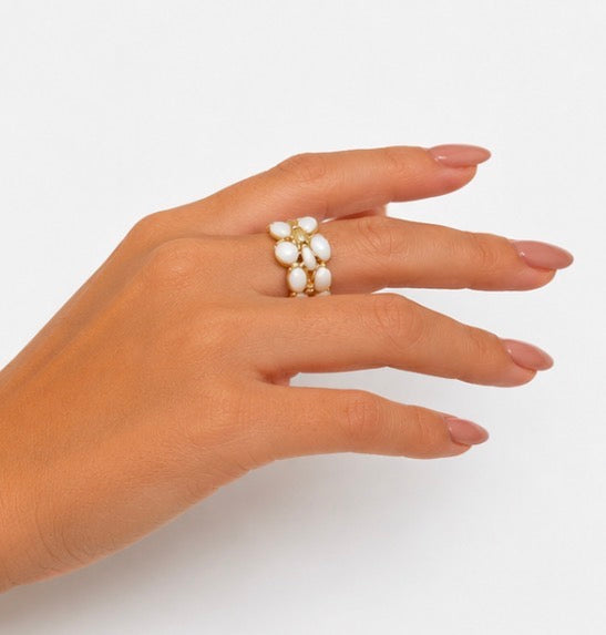Bague Fleurs Dorées