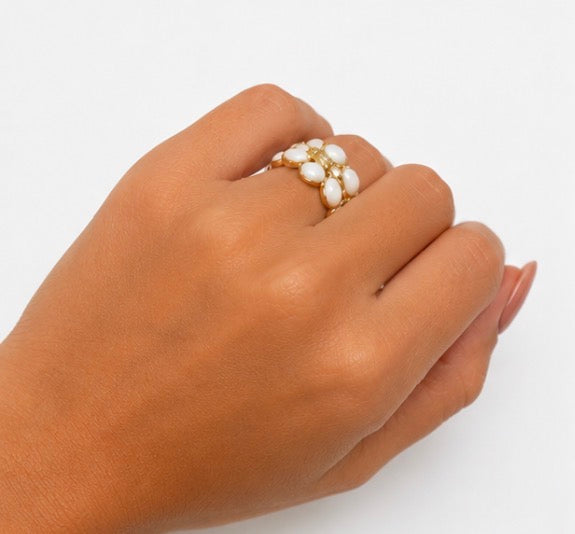 Bague Fleurs Dorées